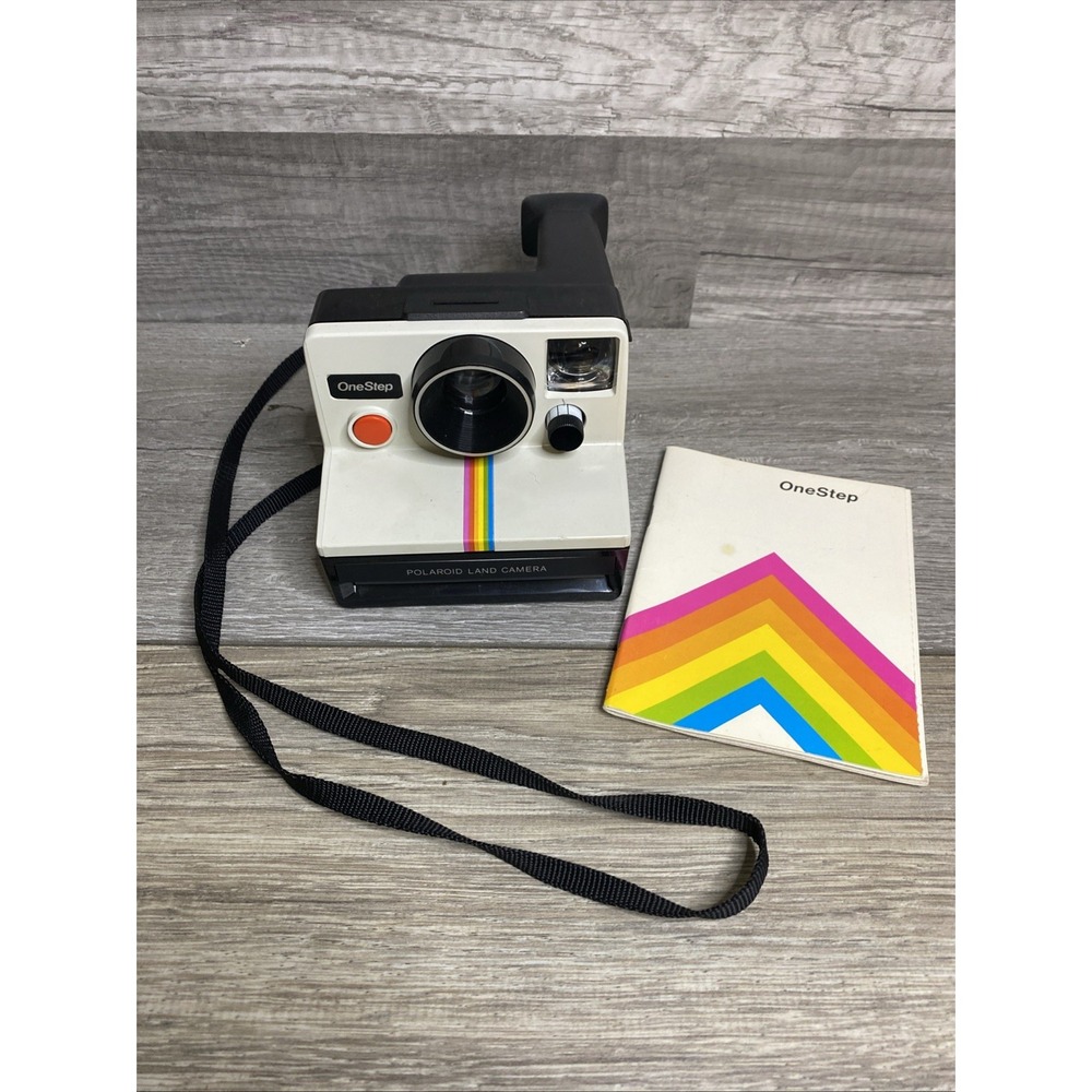 Polaroid One Step SX-70 Land Camera Rainbow Stripe with Strap & Manual